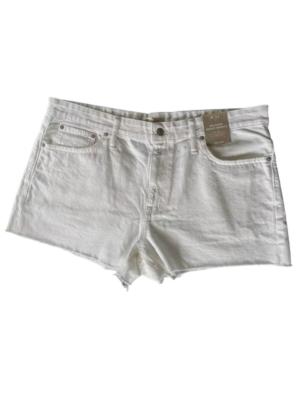 Madewell Relaxed Denim Shorts Tile White Size 33 MC904